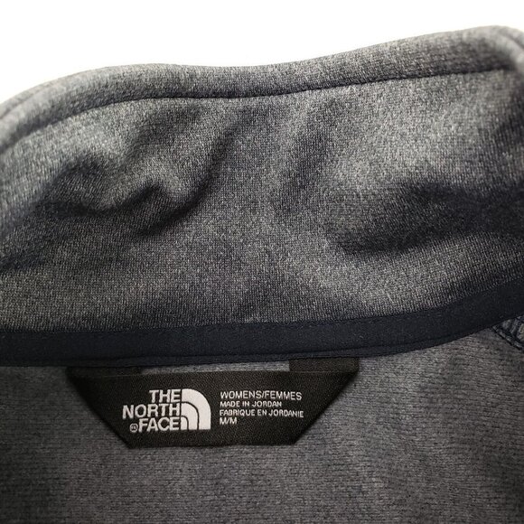 North Face 1/4 Zip Fleece Jacket Women Medium Blue Long Sleeve Pullover BYU Logo - Picture 6 of 9